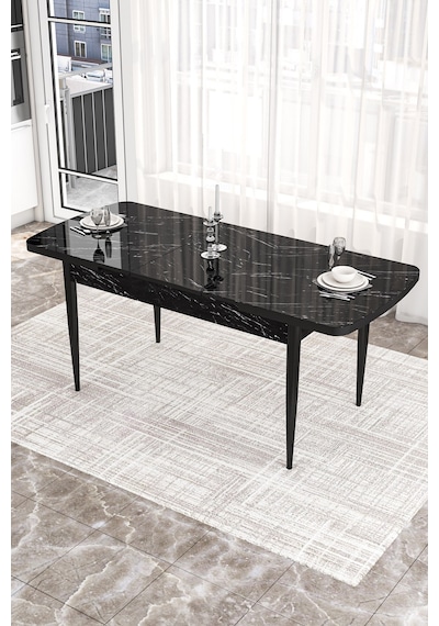 Canisa Concept Zen Serisi 80x132 Mdf Açılabilir Siyah Mermer Desen Masa Takımı 4 Krem Sandalye Ve 1 Bench Masa Siyah Mermer Sandalye Ve Bench Krem Canisa Concept Zen Serisi 80x132 Mdf Açılabilir Siyah Mermer Desen Masa Takımı 4 Krem Sandalye Ve 1 Bench Masa Siyah Mermer Sandalye Ve Bench Krem