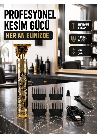 Ers Şarjlı Titanyum Bıçaklı Saç Kesme Makinesi Yeni Nesil