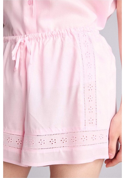 Defacto Regular Fıt Kısa Boy Dokuma Pijama Şort G4373ax26sppn648 Pembe-pn648