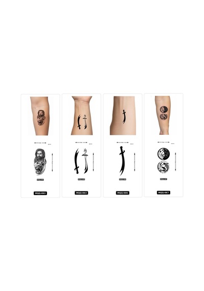Yapıştırma Dövme 4 Adet Birden 1 Hafta Kalıcı Geçici Dövme Haftalık Set 10
