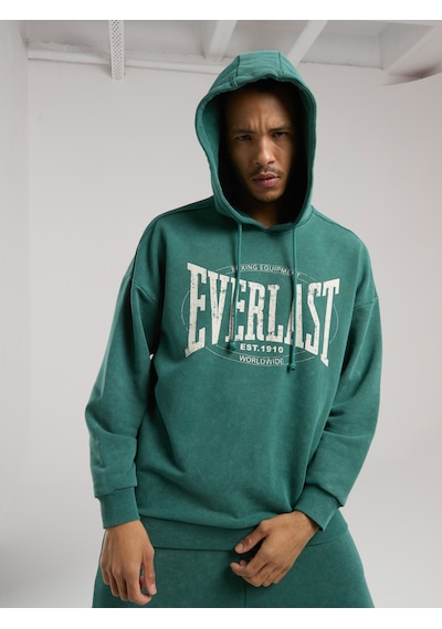 Everlast Authentic Boxing Oversize Koyu Yeşil Erkek Kapüşonlu Sweatshirt Koyu Yeşil