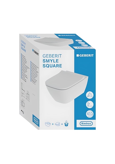 Smyle Square Rimfree Asma Klozet,geberit Yavaş Kapak 501.668.00.1