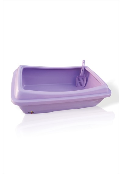 M3 Decorium Dev Büyük Mor Kürekli Kedi Kum Havuzu Kabı Tuvaleti 67 x 47 x 19 CM