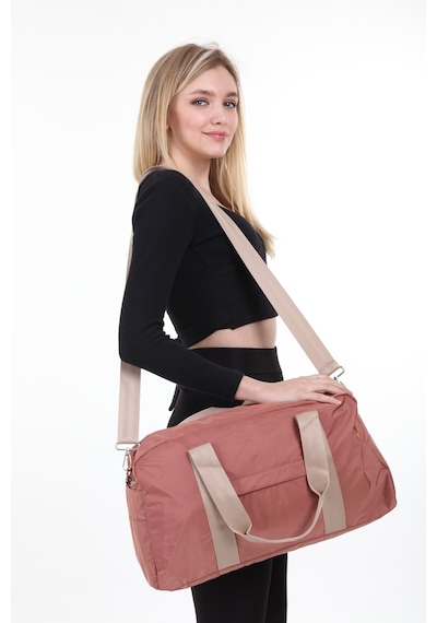 İcone Bag Kadın & Erkek Spor Çantası, Paraşüt Kumaş Önü Cepli Unisex Spor Fitness Gym Çantası Lila