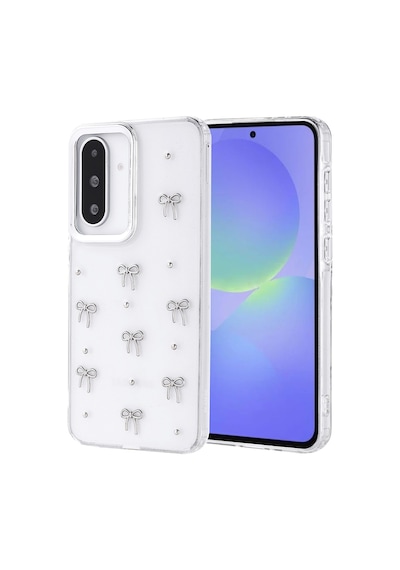 Zore Galaxy A36 Kılıf Airbag Tasarımlı Simli Şeffaf Ogaa Kutup Kapak - Fiyonk