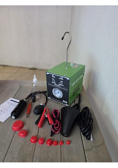 Duman Hava Kaçak Test Cihazi Çift Motorlu Full Ekipman İlk Dolum Sıvısı Hediyeli Yeşil