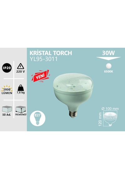 30w Krıstal Torch Ampul Beyaz : 30w Krıstal Torch Ampul Beyaz