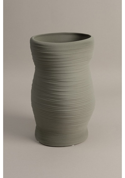 Koza Home Ophelia Taş Dokulu Yeşil Seramik Vazo 19x19x27,5cm 8588 Standart