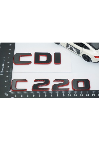 Dk Tuning C 220 Cdi Bagaj Kırmızı Siyah Abs Yazı Logo Benz İle Uy