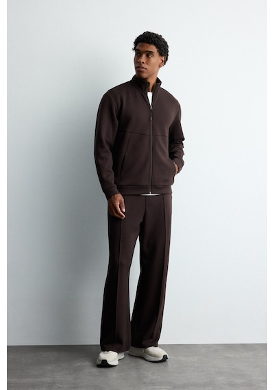Defacto Ultra Yumuşak Baggy Fit Elastik Bel Ön Dikiş Detaylı Dalgıç Kumaş Jogger Pantolon H6171ax26aubn338 Kahve-bn338