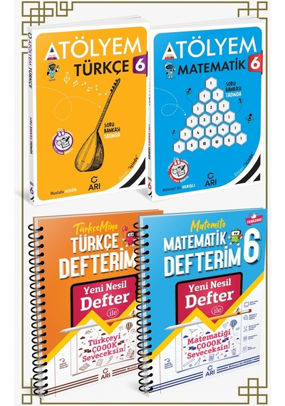 Arı Yayınları 6. Sınıf Matematik + Türkçe Atölyem Ve Defter Seti