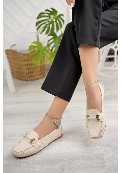 Khayt Daisy Casual Günlük Kadın Babet Ayakkabı Bej