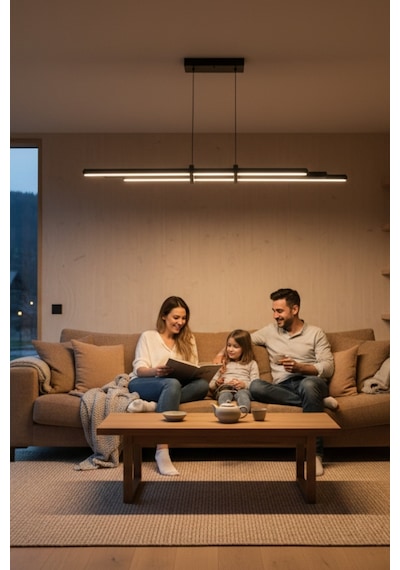 Cosmo Gold Lineer Led Sarkıt Avize Kumandalı Dim Edilebilir Yukarı & Aşağı Işık Sarı Işık
