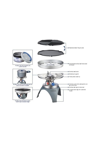 Cadac 5930 Cook N Grill 230 Kartuş Gazlı Mangal Siyah