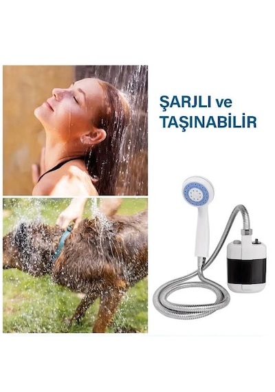 Robo Şarjlı Portatif Taşınabilir Duş Beyaz