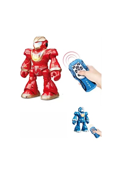 Uzaktan Kumandalı Akıllı Robot Oyuncak - Işıklı, Müzikli, Dans Eden Programlanabilir, 23cm Kırmızı