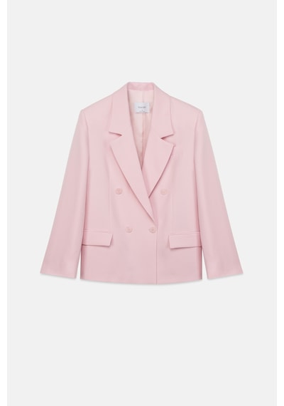 Thalure Kadın Pembe Oversize Kruvaze Blazer