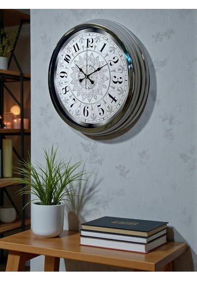 Asil Motif Krom 40 Cm Metal Duvar Saati Çok Renkli