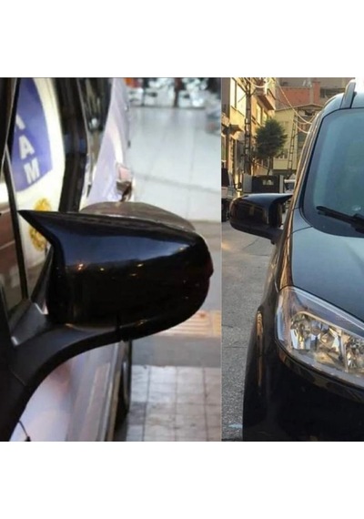 Ford Courier 2014 2015 2016 2017 Uyumlu Araca Özel Yarasa Batman Piano Black Ayna Kapağı Takımı