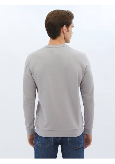 Kip Lila Bisiklet Yaka Baskılı Sweatshırt 4095840 Lila