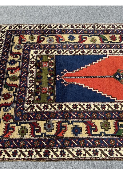 El Dokuma Taşpınar Halısı Seccade 121x198 Büyük Seccade Namazlık Turuncu