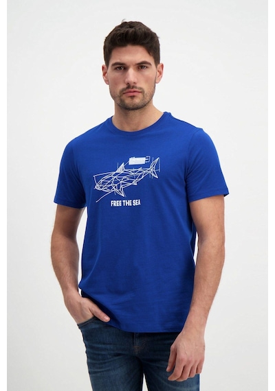 Rich Erkek Bisiklet Yaka T-shirt Mavi