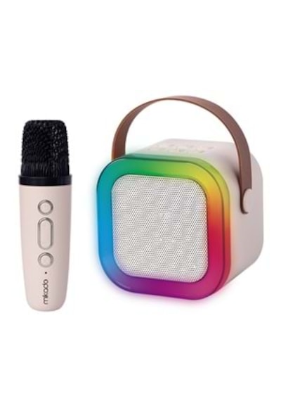 Mikado Md-27bt Naos Krem Usb+tf+bluetooth Destekli Wireless Karaoke Mikrofonlu 5w 800mah Taşınabilir Speaker