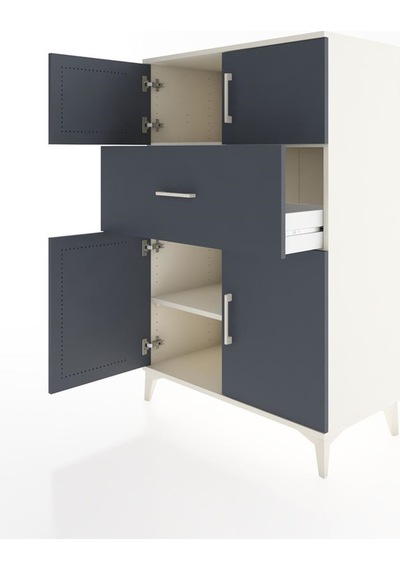 Hyperion Dolap 2 Raflı Tek Çekmeceli 4 Kapaklı 88x44x134 Aytaşı-antrasit Aytası Hyperion Dolap 2 Raflı Tek Çekmeceli 4 Kapaklı 88x44x134 Aytaşı-antrasit Aytası
