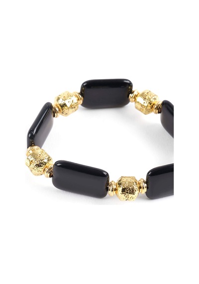 Siyah Taşlı Ve Gold Detaylı Bileklik W26blk010 Uw26blk01010 Çok Renkli