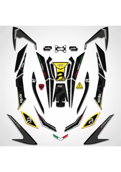 Aprilia Sr Gt 200 125 Full Siyah Sarı Set