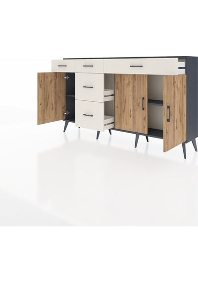 Arges Konsol 2 Raflı 5 Çekmeceli 3 Kapaklı 176x30x99 Antrasit-çam/aytaşı Atlas Çam/aytası - Antrasıt Arges Konsol 2 Raflı 5 Çekmeceli 3 Kapaklı 176x30x99 Antrasit-çam/aytaşı Atlas Çam/aytası - Antrasıt