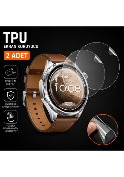 Honor Watch 6 İle Uyumlu Ekran Koruyucu Tpu, Tam Kaplayan Akıllı Saat Koruması 2 Adet, Çizilmeye Dayanıklı Şeffaf Koruma