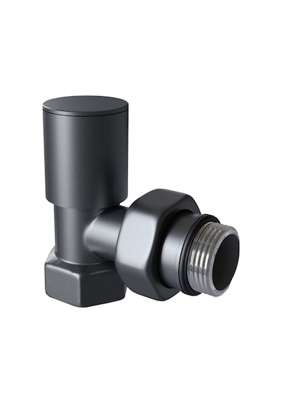Radyatör Havlupan Vanası Köşe Tip 1/2'' Antrasit Ral 7016