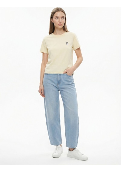Boxy Fit Kadın Tshirt K.kol Light Yellow