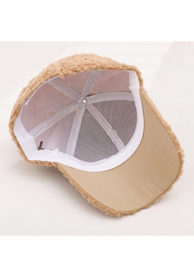 Valkyrie Peluş Şapka Kadın Erkek Unisex Kışlık Şapka Cloud Nakışlı Ayarlanabilir Bej Teddy Şapka Kahve Kahverengi