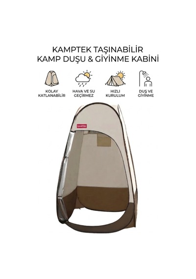 Kamp Doğa Duş Wc Kabin Çadırı Fonksiyonel Kullanım Prova Kabini Taşınabilir Taşıma Çantalı Byk Kahverengi