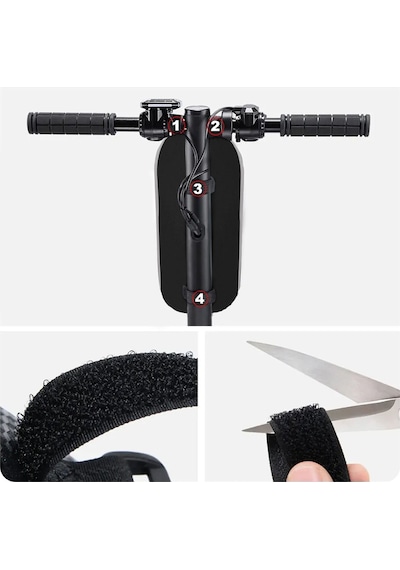 Microcase Taşınabilir 3 Bölmeli Flaşörlü Scooter Bisiklet Çanta Al4249 Siyah