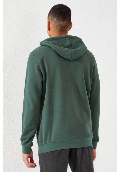 Tommy Life Yeşil Kanguru Cep Standart Kalıp Kapüşonlu Erkek Sweatshirt - 87872 Yeşil