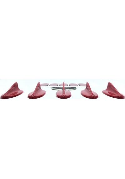 Şüscar 5 Li Mini Shark Balina Anten Seti Balık Sırtı Süs Anten Kırmızı