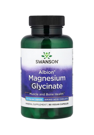 Swanson Vitamins, Albion Magnesium Glycinate, 133 Mg, 90 Vegan Capsules