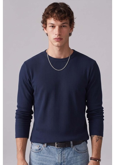 Barrels And Oıl Erkek Bisiklet Yaka İnterlok Sweatshirt - İndigo İndigo
