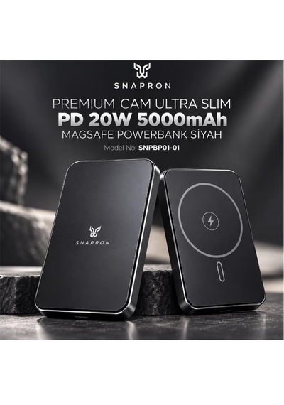 Snapron Snppb01-01 Siyah 5000 Mah Pd 20w Usb- C Magsafe Ultra Silim Magnetic Wireless