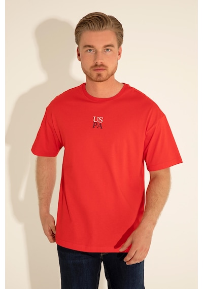 U.S. Polo Assn. Erkek Comfort Fit Bisiklet Yaka Kırmızı Tişört 50289221-VR030
