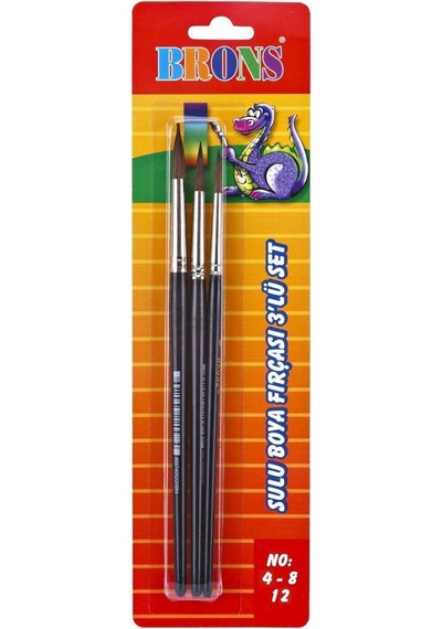 Brons Suluboya Fırça Seti 3lü 4/8/12
