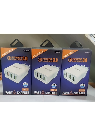 POLYGOLD PG-8790 3 Girişli Usb 4.8 A. Kafa