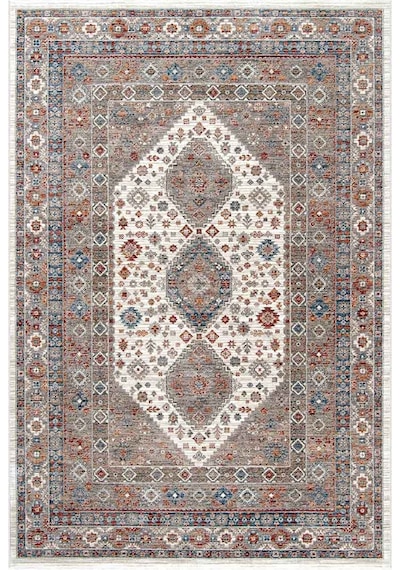 Dekorenti Otantik 2602 Renkli Halı Madalyon Desenli Vintage Halı Multi