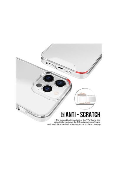 Smcase Apple Uyumlu iPhone 14 Pro Max Kılıf Transparent Acrylic Tpu Gard Sert Kapak Nano Ekran Koruyucu