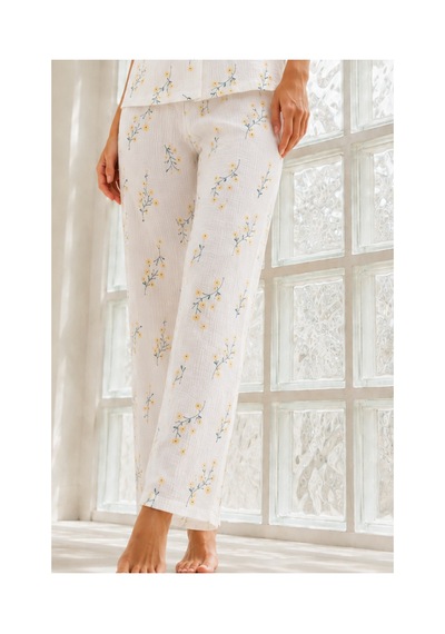 Fit Women Kadın Genç Loose İpliği Boyalı Çok Renkli Pijama Takımı