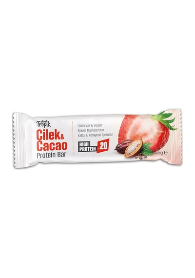 Çilek Ve Kakao Aromalı Protein Bar 45 G Protein İçeren Atıştırmalık Ve Sporcu Barı 1 Adet