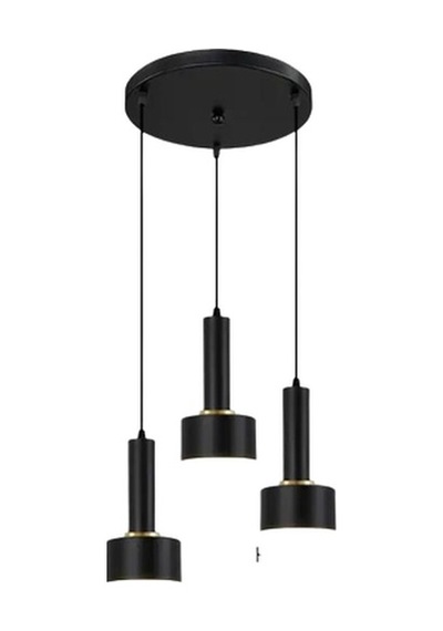 Rsylight Retro Metal Modern Dekoratif Rustik 3 Lü Siyah Avize Siyah
